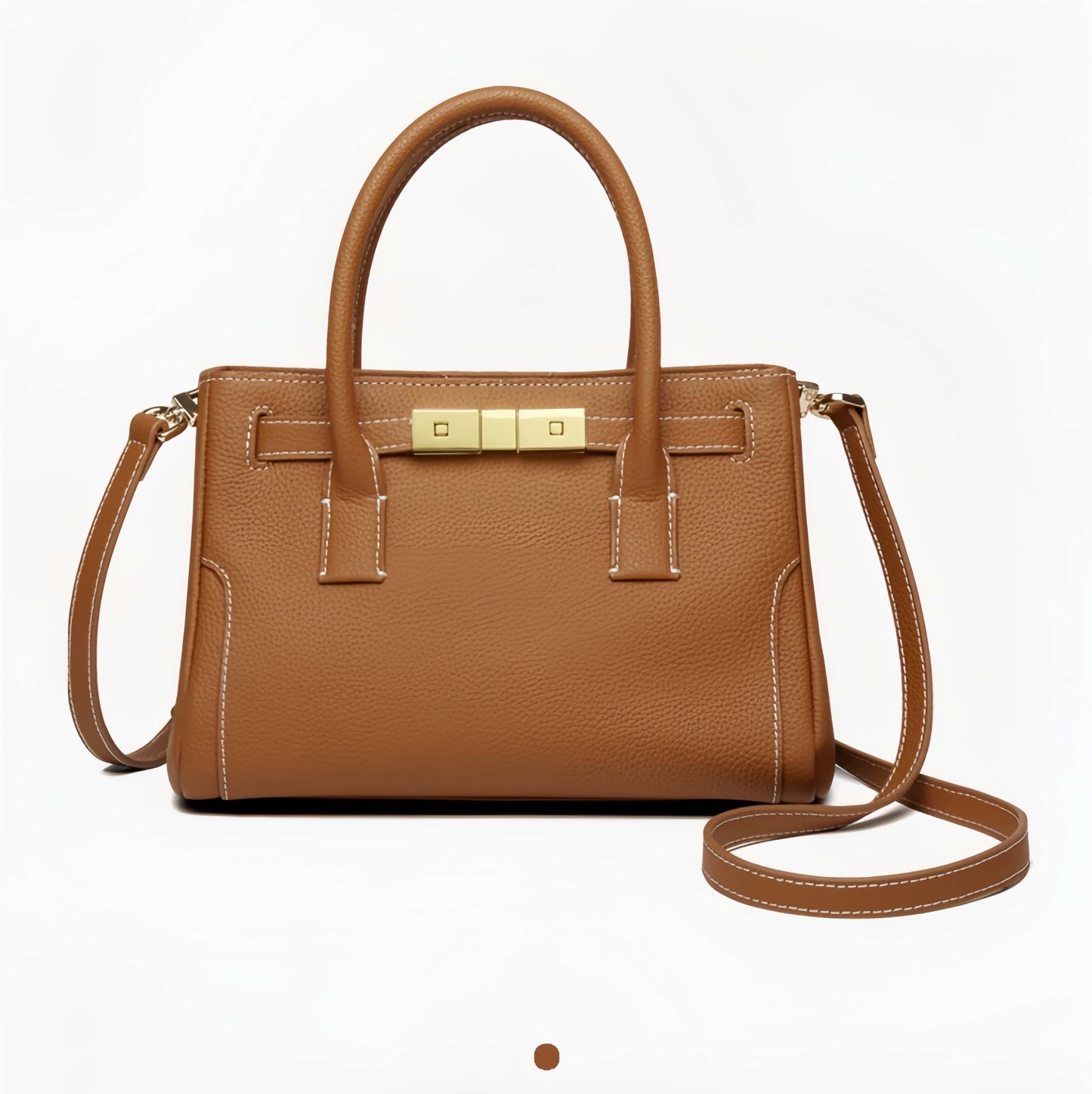 優雅な気質 ！•カーキ|カラメル|黒•3色•天然牛革ハンドバッグ•牛革ショルダーバッグ