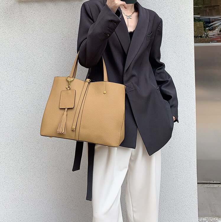 大容量牛革トートバッグ|斜め掛けバッグ|手提げバッグ|レザービジネスバッグ