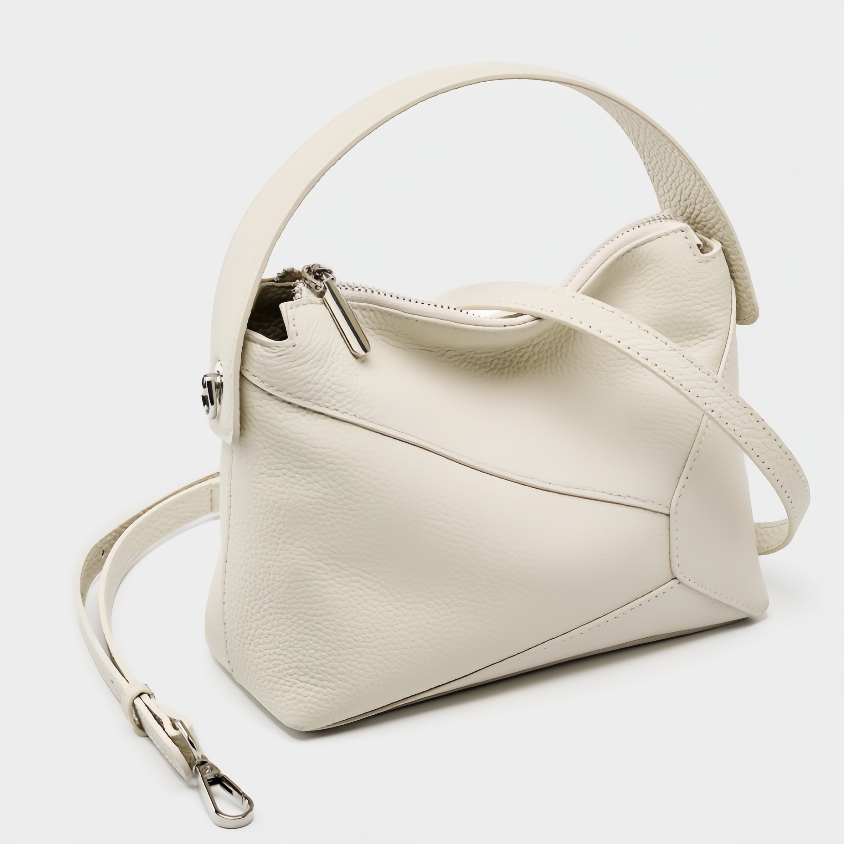 カーキ|黒|ベージュ|3WAY|レザーハンドバッグ|牛革ショルダーバッグ