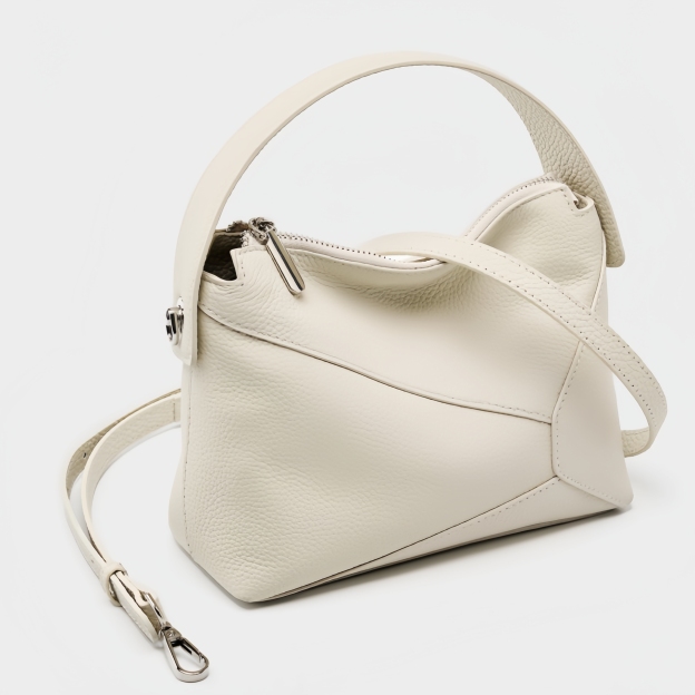 カーキ|黒|ベージュ|3WAY|レザーハンドバッグ|牛革ショルダーバッグ