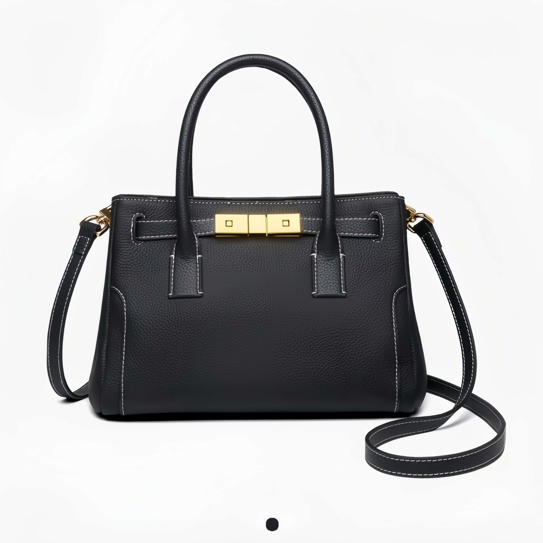 優雅な気質 ！•カーキ|カラメル|黒•3色•天然牛革ハンドバッグ•牛革ショルダーバッグ