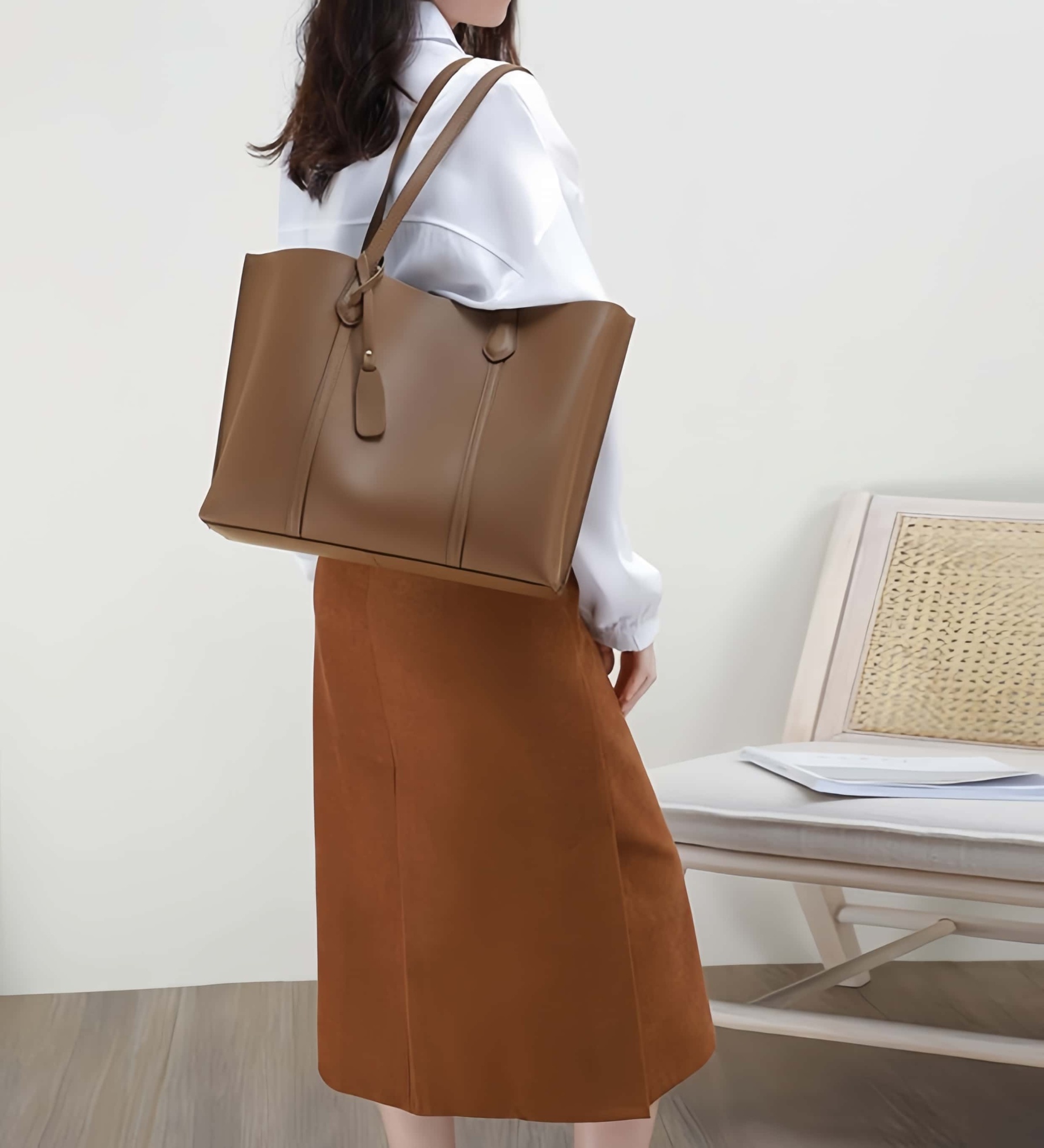 レトロな雰囲気満点 ！♦コーヒー|ベージュ|青|3色♦牛革製トートバッグ♦通勤や集会、旅行に最適♦大容量設計