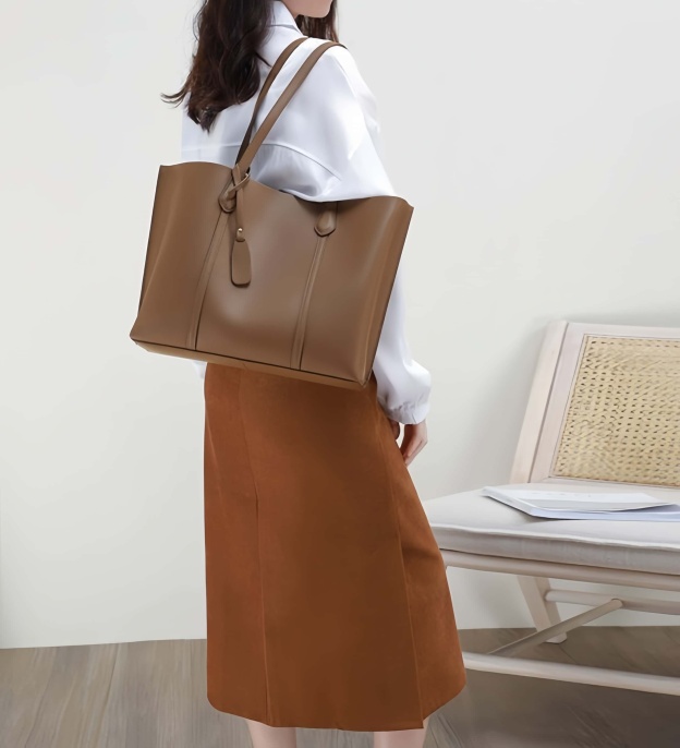 レトロな雰囲気満点 ！♦コーヒー|ベージュ|青|3色♦牛革製トートバッグ♦通勤や集会、旅行に最適♦大容量設計