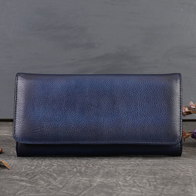 手仕事•美しい芸術品•植鞣天然牛革長財布•送料無料