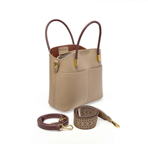 おしゃれで素敵！黒|カーキ|カラメル|3色|牛革ハンドバッグ｜牛革斜め掛けバッグ｜牛革ショルダ一バッグ