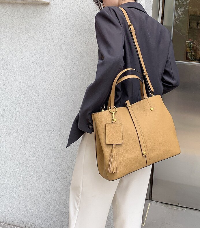 大容量牛革トートバッグ|斜め掛けバッグ|手提げバッグ|レザービジネスバッグ