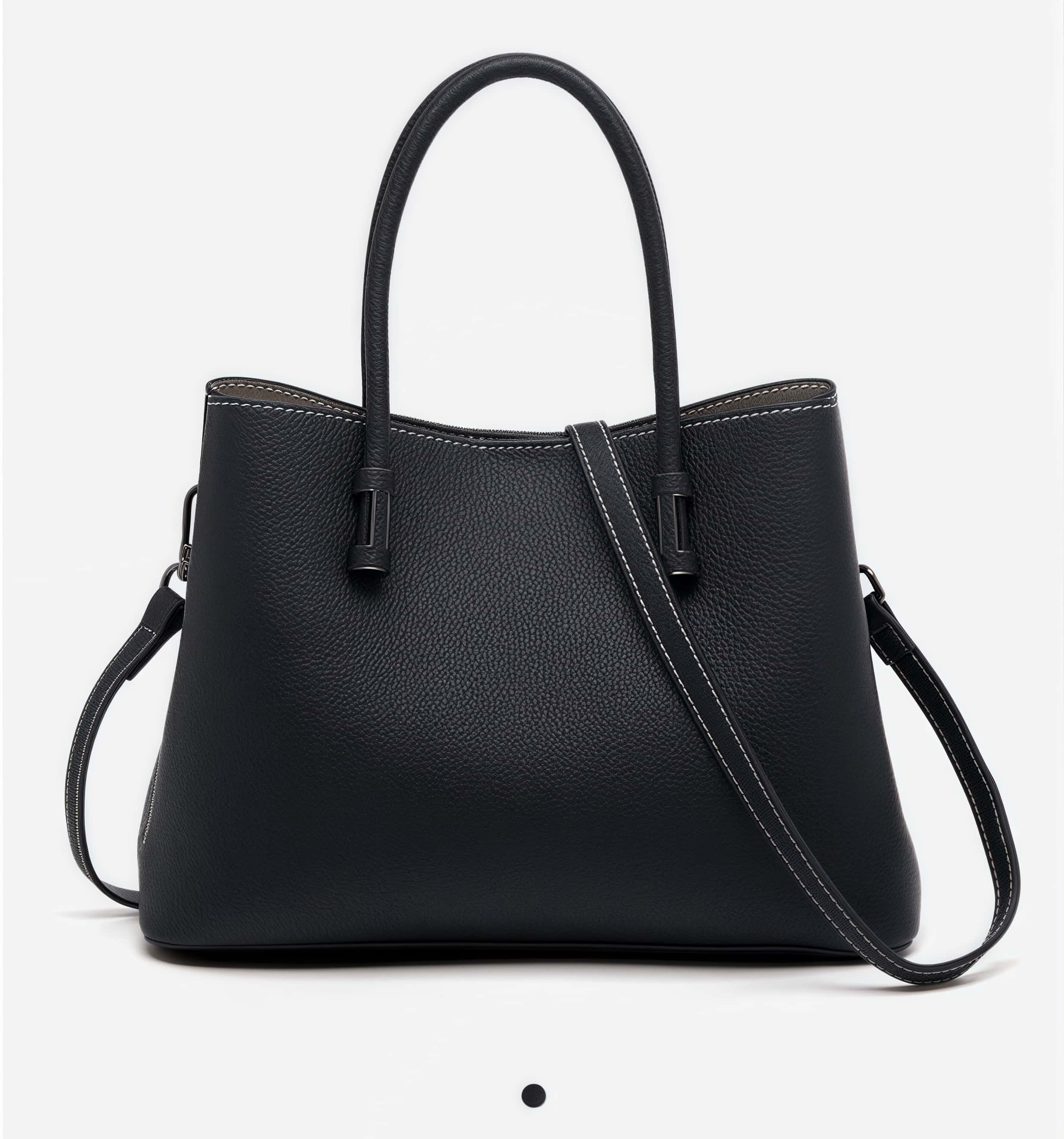 洗練感 ！•茶|黒|カーキ|濃い緑|4色•天然牛革ハンドバッグ•牛革ショルダーバッグ