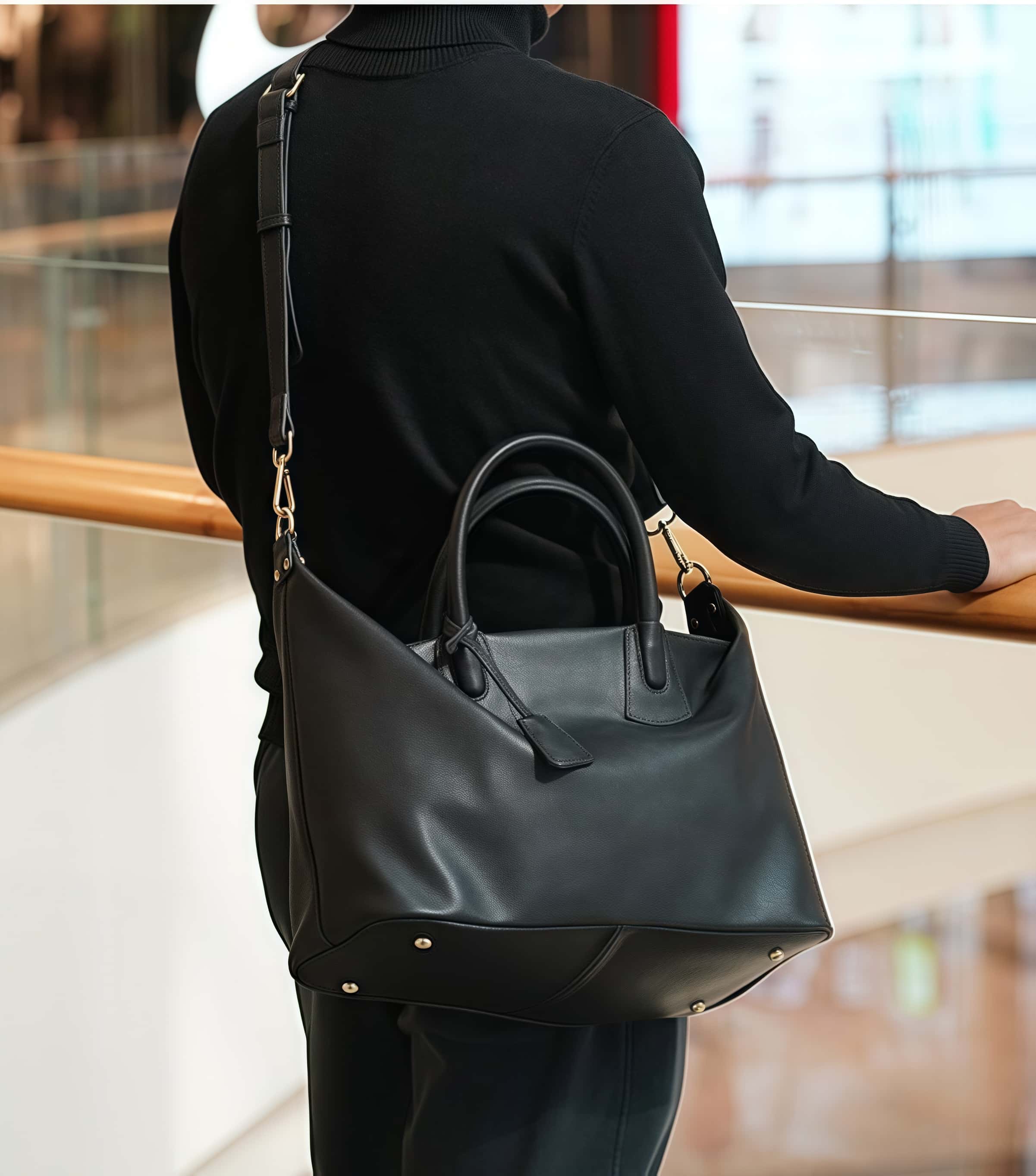 シックな！♦3WAY♦カラメル|黒|茶|3色展開！♦天然の厚みある柔らかい牛革製ハンドバッグ♦牛革肩掛けバッグ