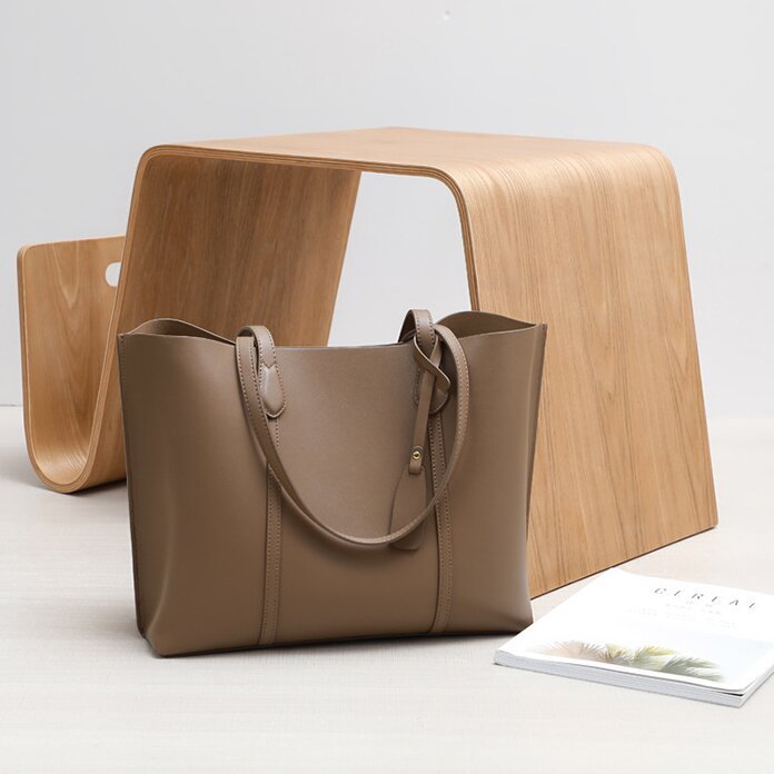 レトロな雰囲気満点 ！♦コーヒー|ベージュ|青|3色♦牛革製トートバッグ♦通勤や集会、旅行に最適♦大容量設計