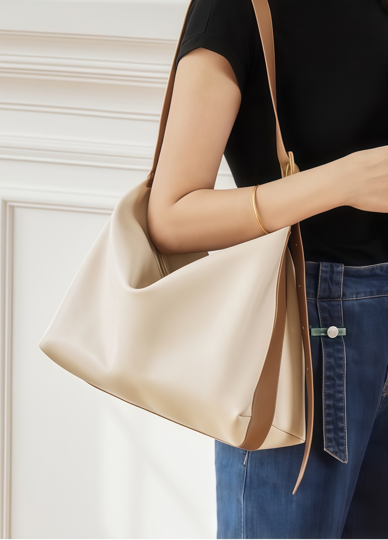 コーヒー|ベージュ|カラメル|黒|白|クリーム•6色|牛革ショルダーバッグ