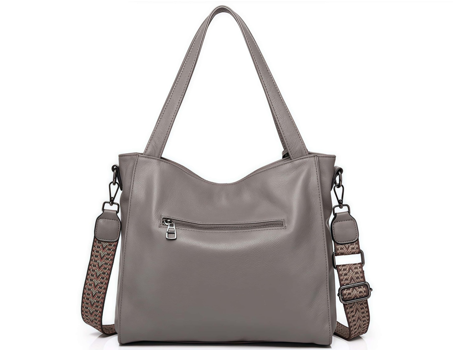 おしゃれで素敵！グレー|黒|茶|3色•3WAY•植物鞣し牛革ハンドバッグ•牛革トートバッグ