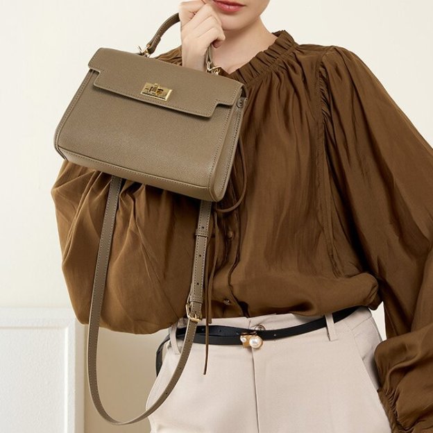 上品な気質 ！|黒|カラメル|カーキ|3色|牛革ハンドバッグ|牛革ショルダーバッグ