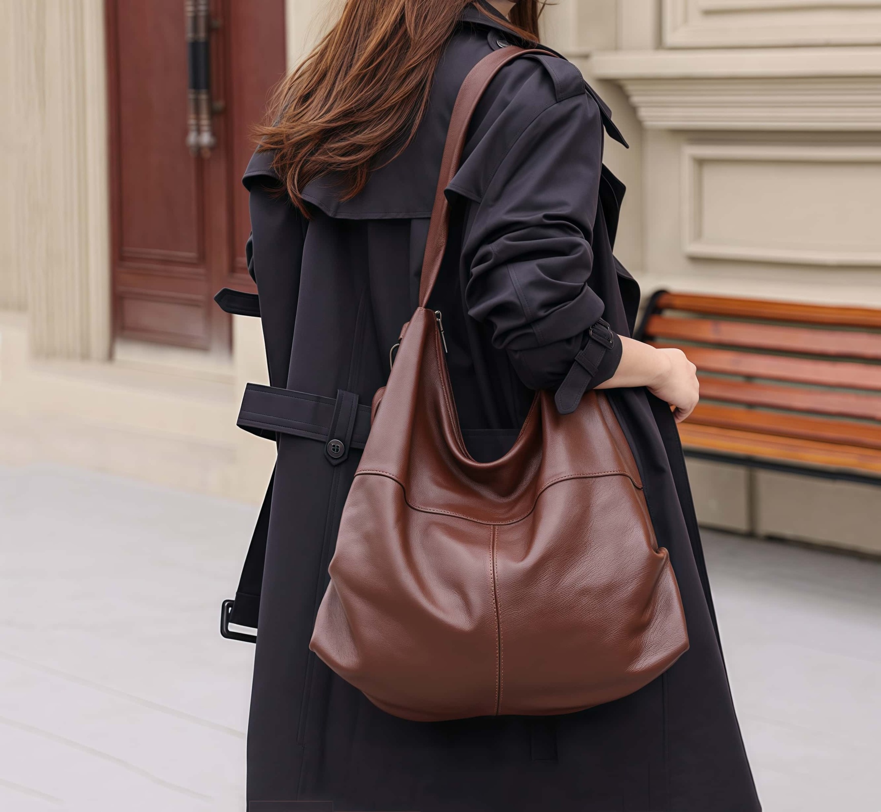 天然牛革トートバッグ |大容量|片肩バッグ|ショルダーバッグ|レザーバッグ