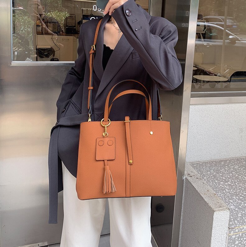 大容量牛革トートバッグ|斜め掛けバッグ|手提げバッグ|レザービジネスバッグ