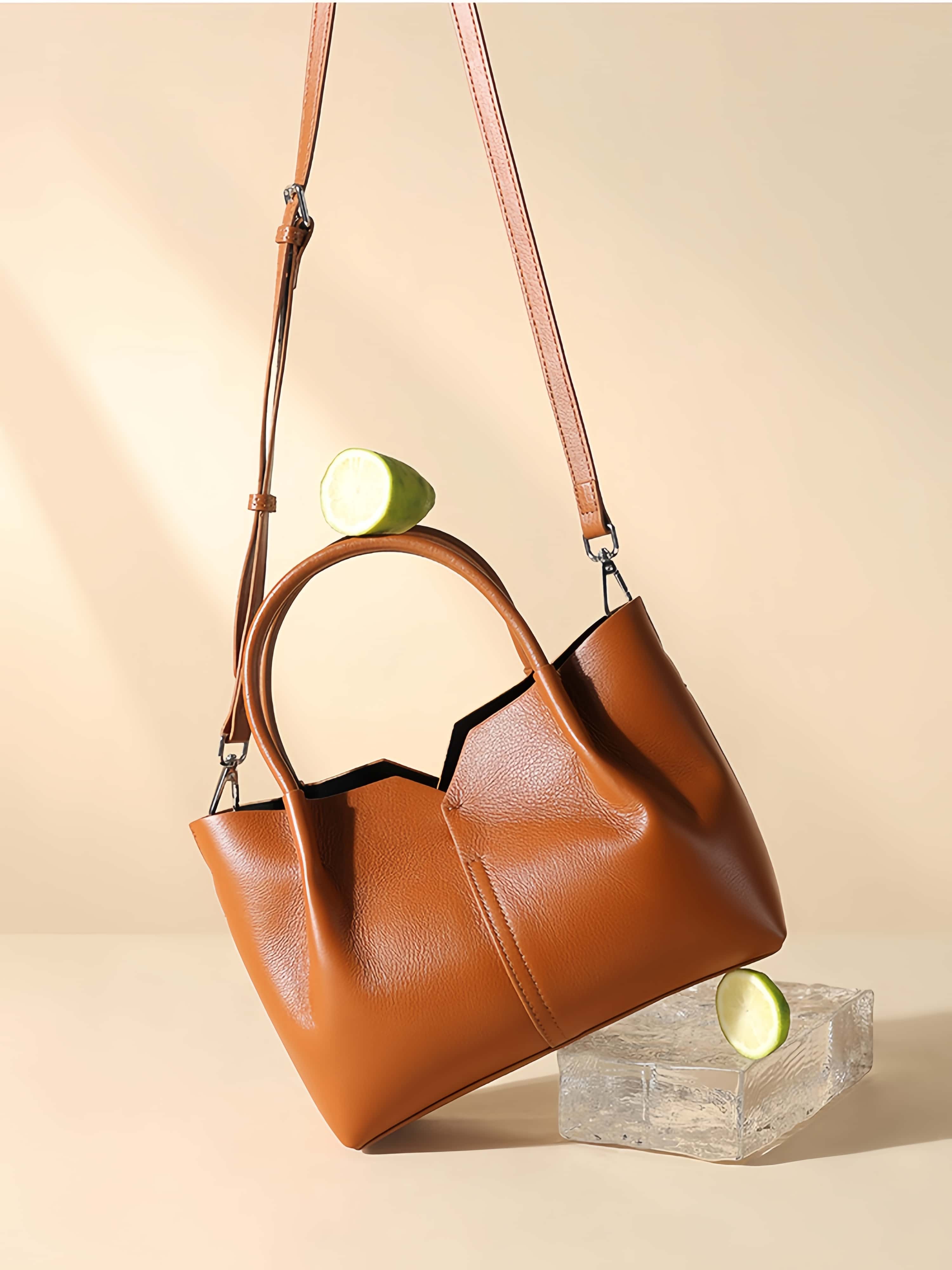 細部にわたって美し ！•3WAY•4色•牛革ハンドバッグ•本革ショルダーバッグ• 斜めショルダーバッグ