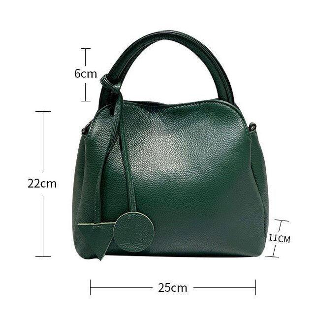 レトロ•厚みのある柔らかい天然牛革ショルダーバッグ•牛革ハンドバッグ