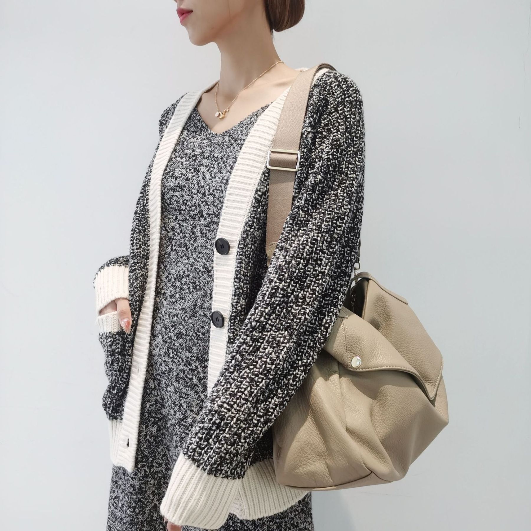 エレガント ！|ベージュ|黒|2色|3WAY•牛革ショルダーバッグ•牛革トートバッグ