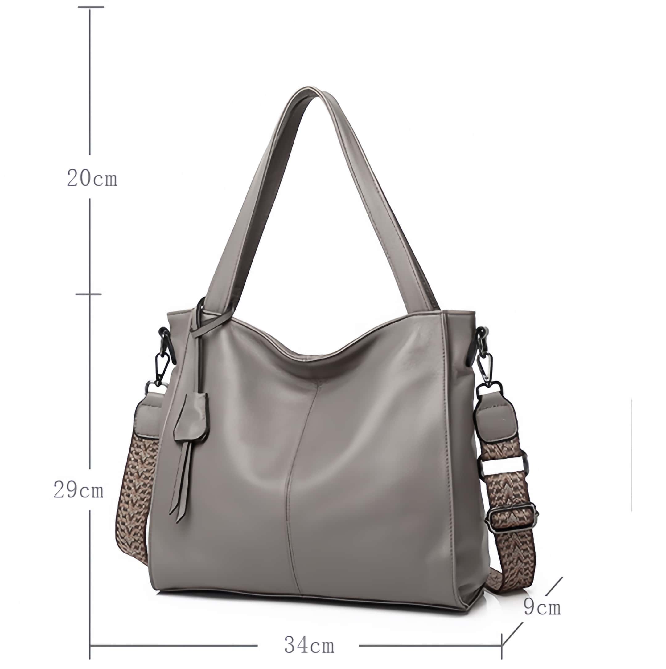 おしゃれで素敵！グレー|黒|茶|3色•3WAY•植物鞣し牛革ハンドバッグ•牛革トートバッグ