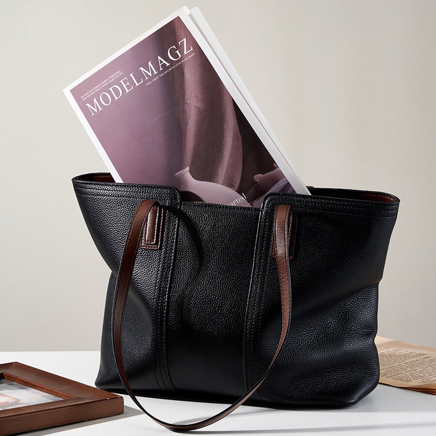 上質な天然牛革トートバッグ |大容量設計|通勤に最適