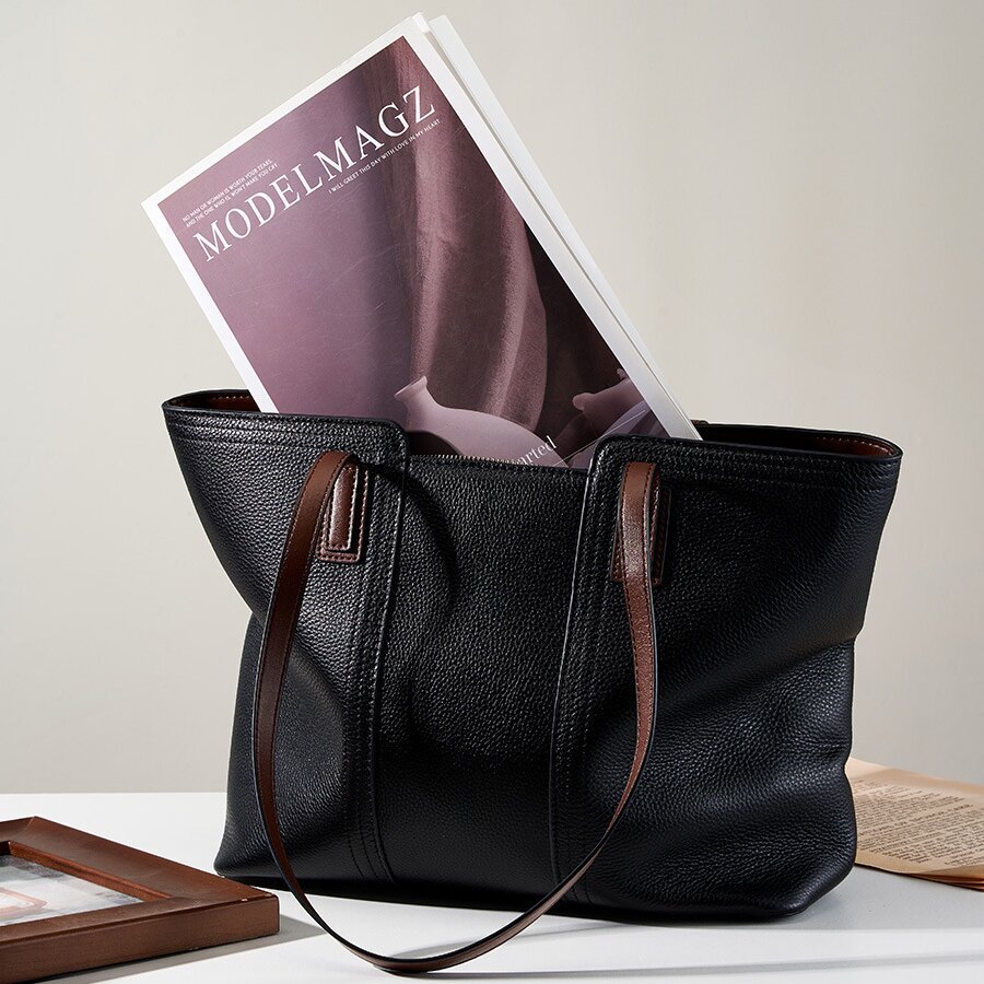 上質な天然牛革トートバッグ |大容量設計|通勤に最適