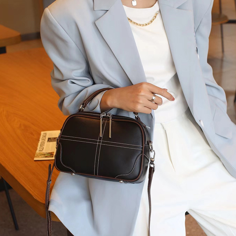 レトロな牛革バッグ|片肩バッグ|斜め掛けバッグ|ハンドバッグ|ショルダーバッグ