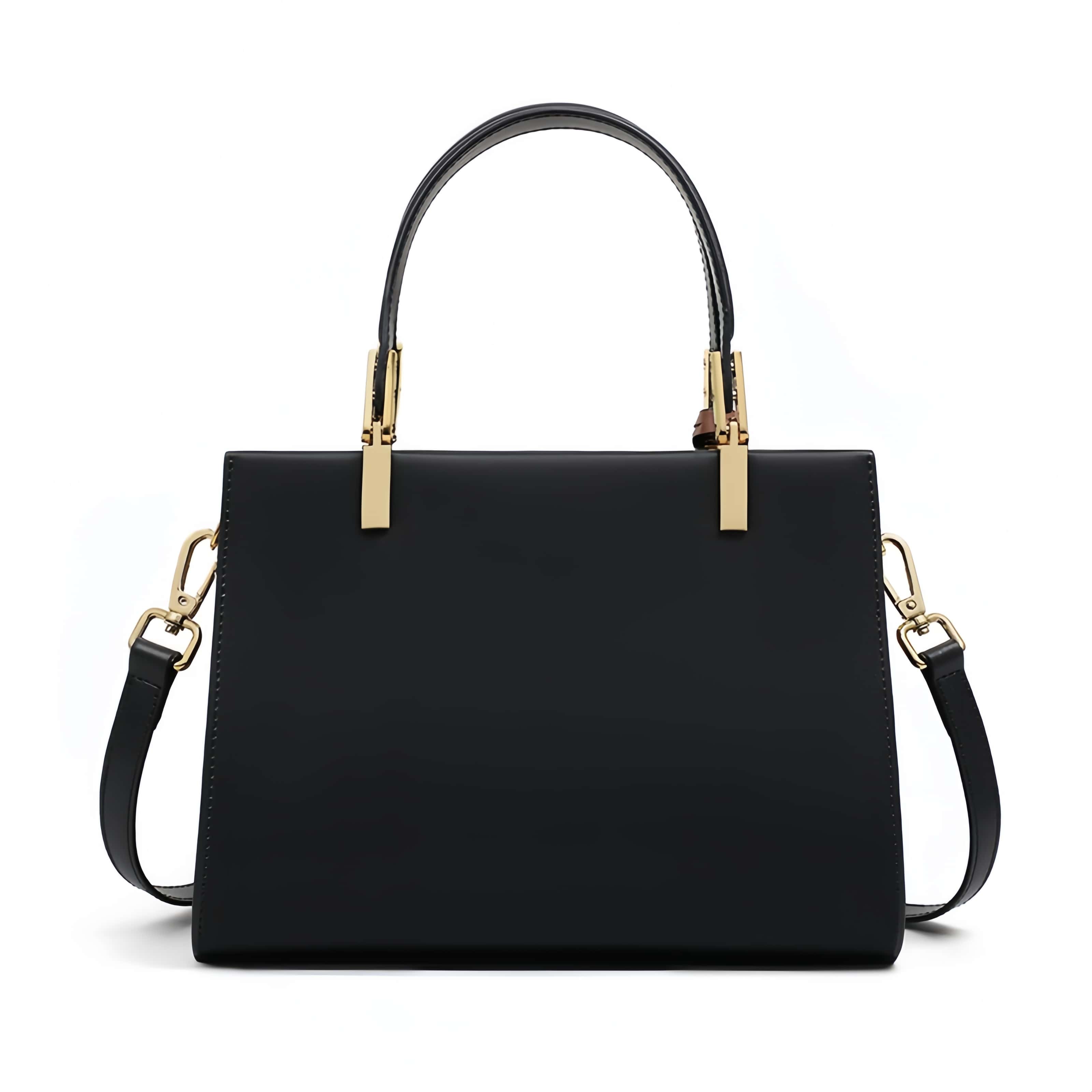 トレンディ ！•黒•3WAY•天然牛革ハンドバッグ•牛革ショルダーバッグ