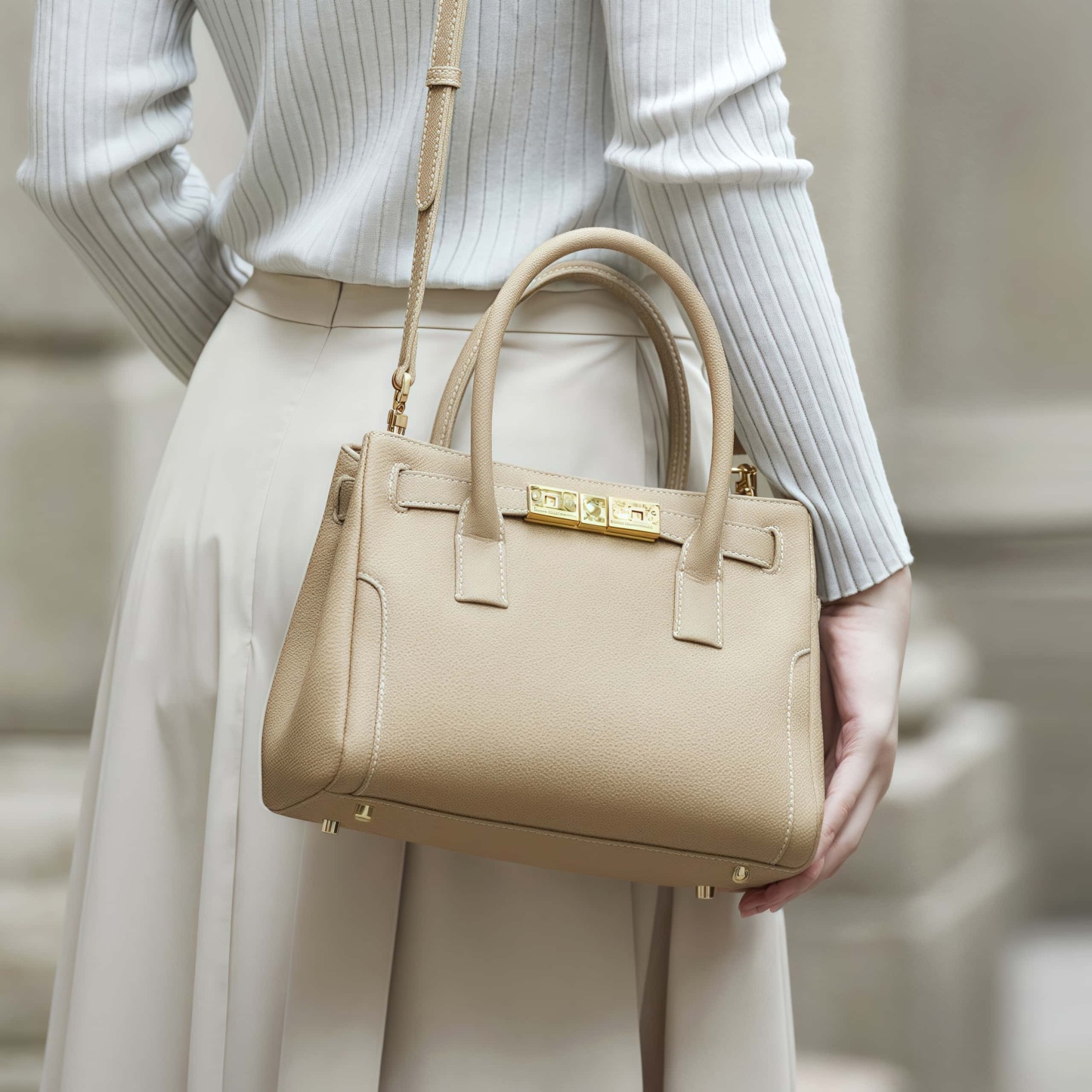 優雅な気質 ！•カーキ|カラメル|黒•3色•天然牛革ハンドバッグ•牛革ショルダーバッグ