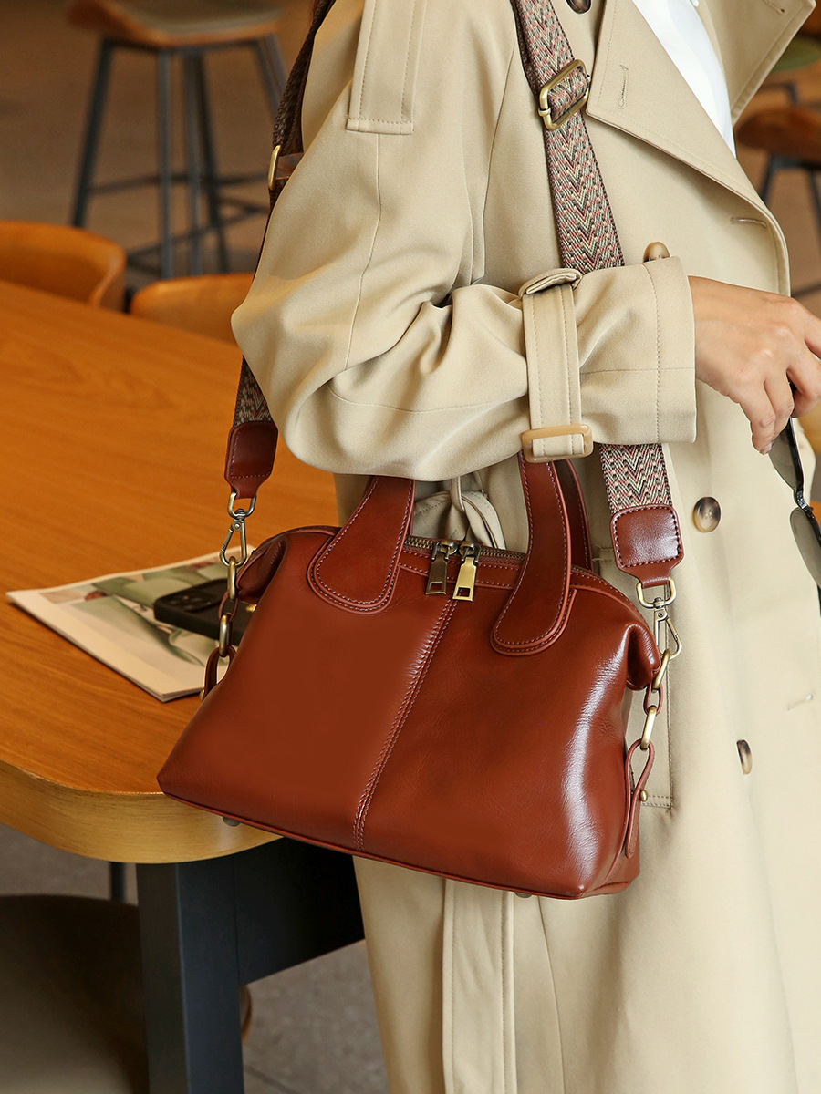 NEW ! •5色•天然牛革ハンドバッグ•牛革ショルダーバッグ•2本の肩ベルトを付属