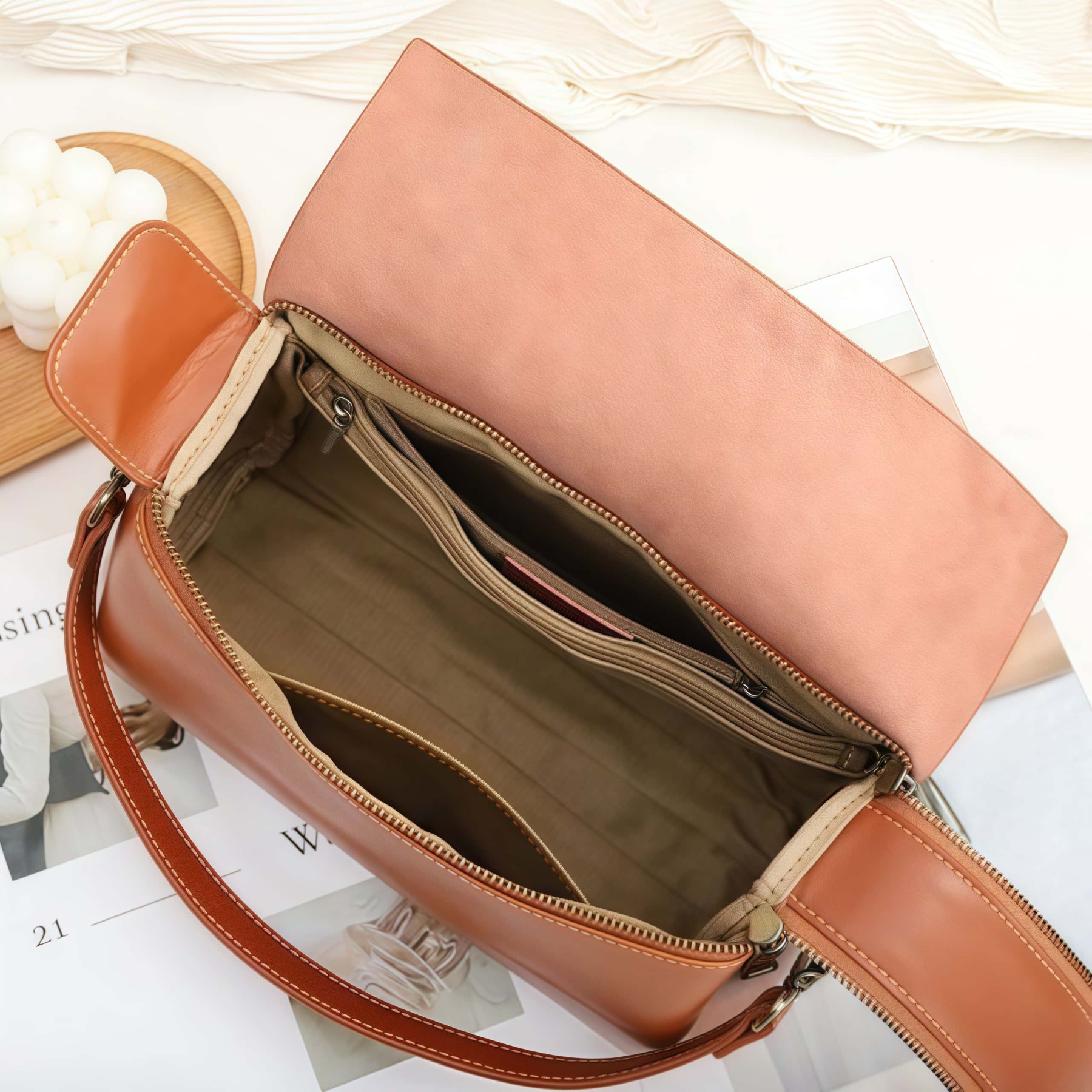 3WAY|6色|植物タンニン鞣しの天然牛革女性用斜めがけバッグ|牛革トートバッグ|2本の肩ベルトを付属