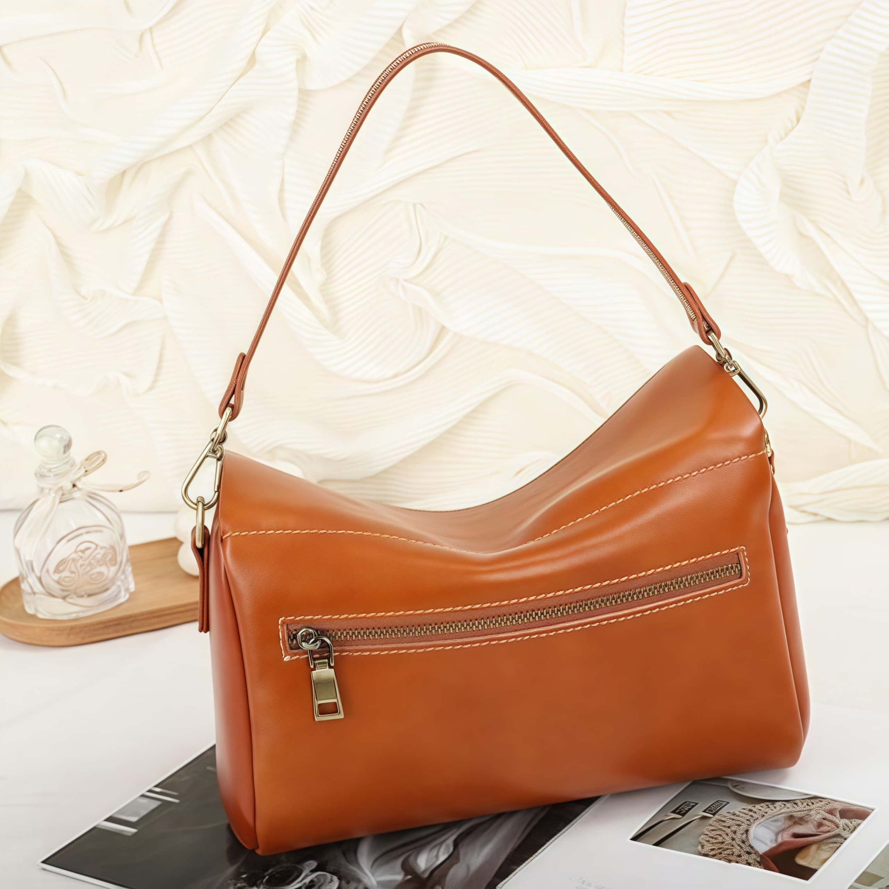 3WAY|6色|植物タンニン鞣しの天然牛革女性用斜めがけバッグ|牛革トートバッグ|2本の肩ベルトを付属