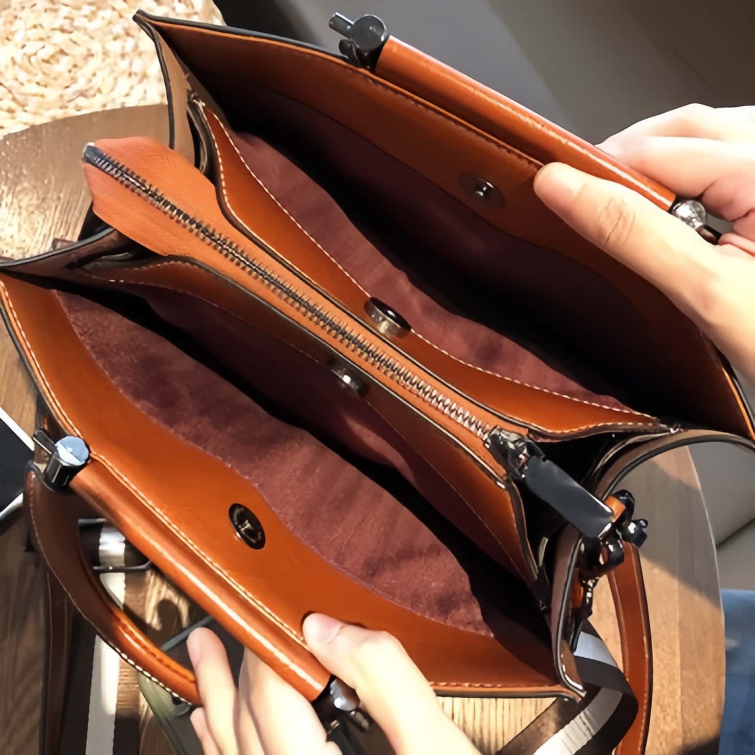 牛革ビジネスバッグ|ハンドバッグ|牛革肩がけかばん|トートバッグ