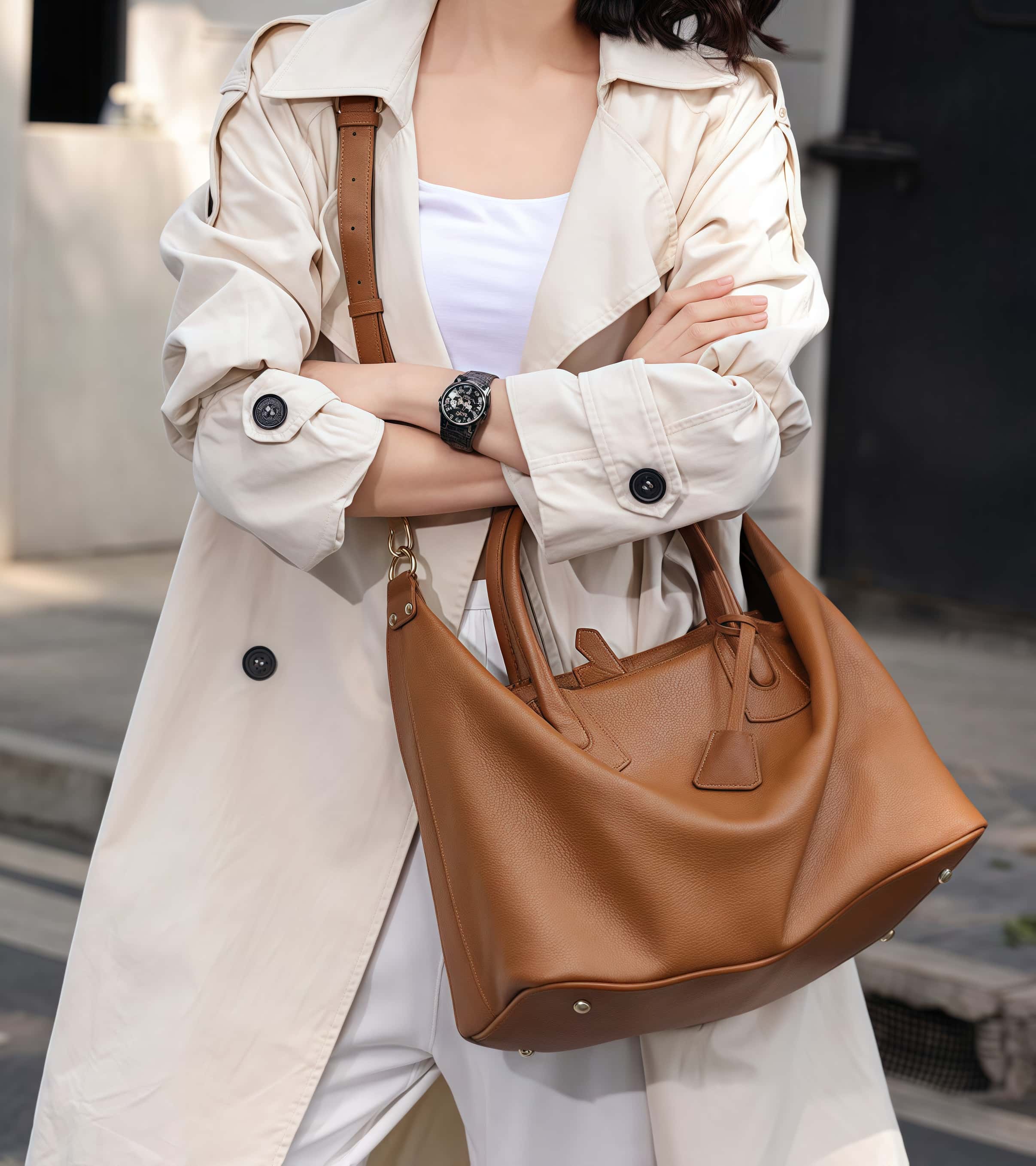 シックな！♦3WAY♦カラメル|黒|茶|3色展開！♦天然の厚みある柔らかい牛革製ハンドバッグ♦牛革肩掛けバッグ