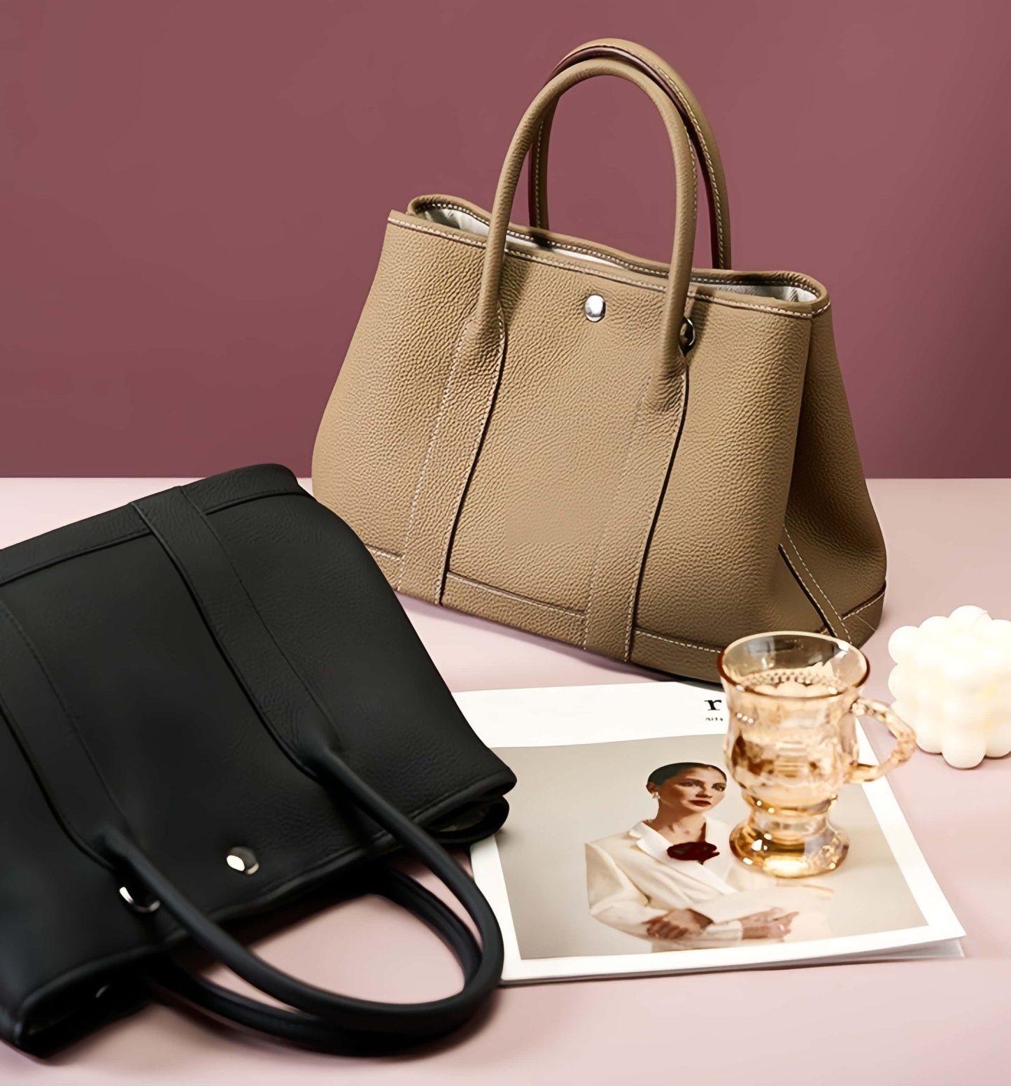 子袋付きの多機牛革バッグ|本革ハンドバッグ｜斜め掛けバッグ｜2本のショルダーストラップが付属しています