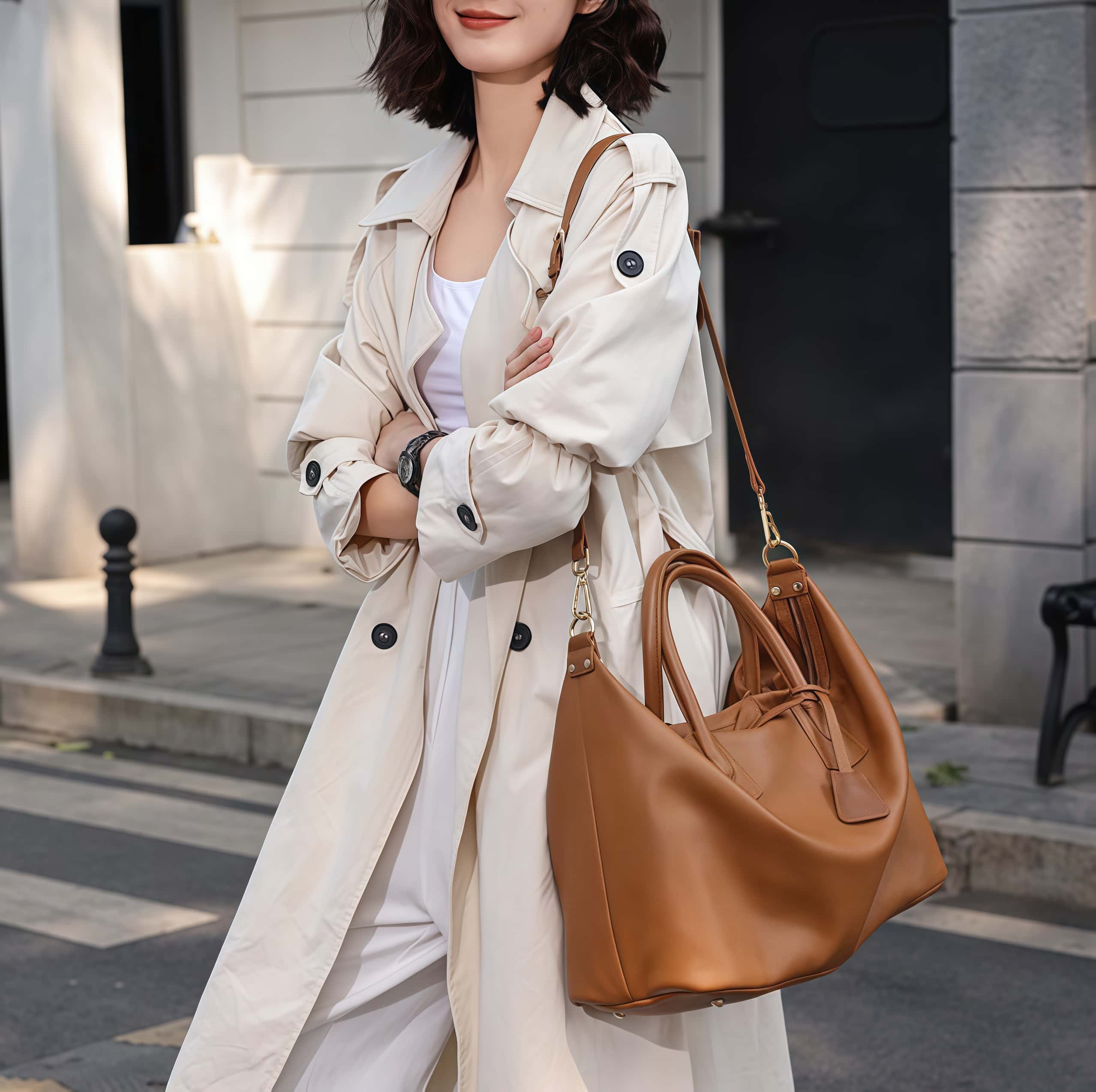 シックな！♦3WAY♦カラメル|黒|茶|3色展開！♦天然の厚みある柔らかい牛革製ハンドバッグ♦牛革肩掛けバッグ