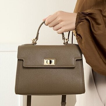 上品な気質 ！|黒|カラメル|カーキ|3色|牛革ハンドバッグ|牛革ショルダーバッグ