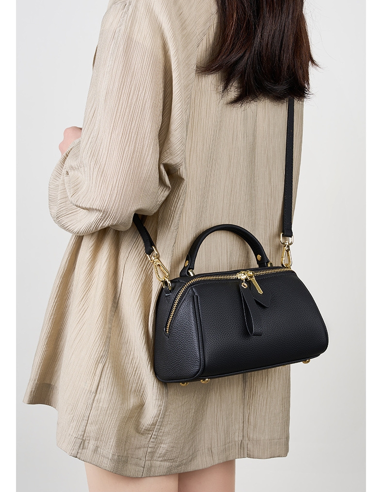 洗練されたエレガンス ！•グレー|黒|カラメル|3色•3WAY•天然牛革ハンドバッグ•牛革ショルダーバッグ