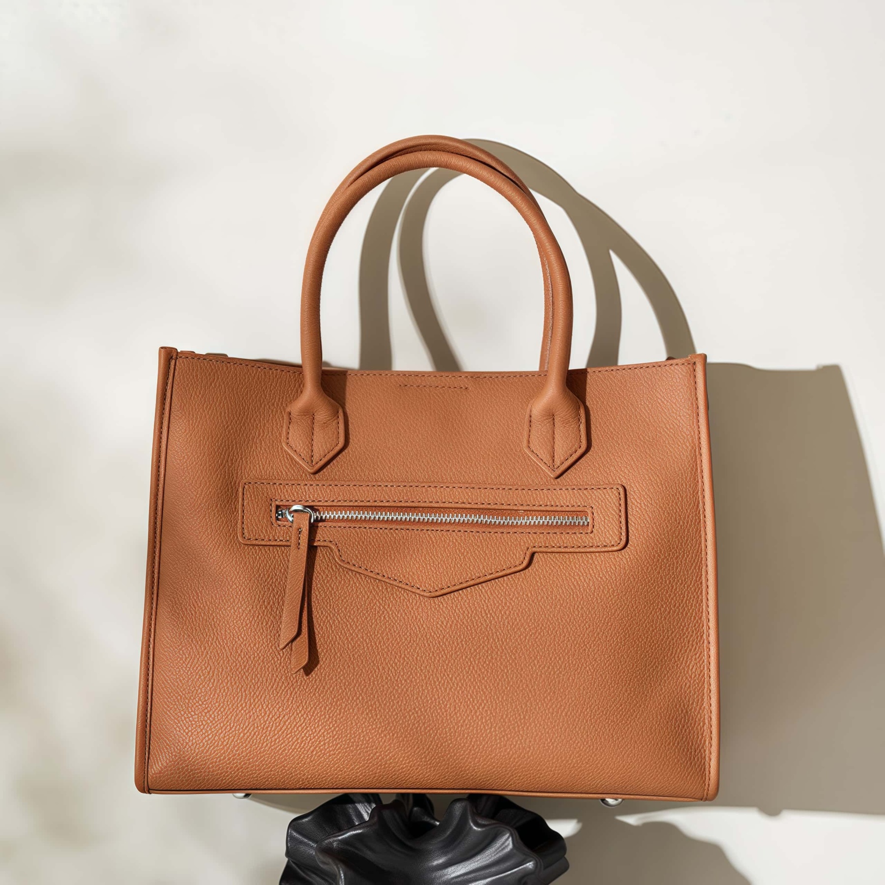 エレガント！グレー|黒|カラメル|3色•3WAY•天然の厚みのある柔らかい牛革ハンドバッグ•牛革肩掛けバッグ