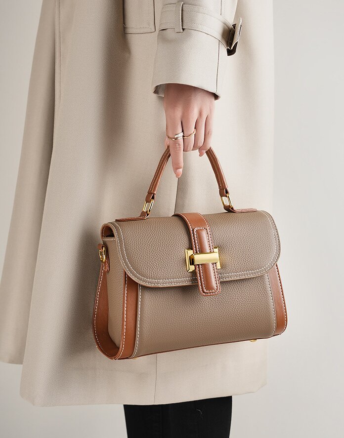 上質の魅力 ！|白|グレー|2色|牛革ハンドバッグ♥牛革ショルダーバッグ