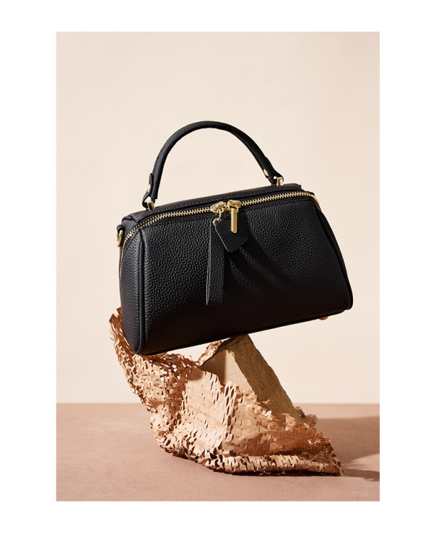 洗練されたエレガンス ！•グレー|黒|カラメル|3色•3WAY•天然牛革ハンドバッグ•牛革ショルダーバッグ