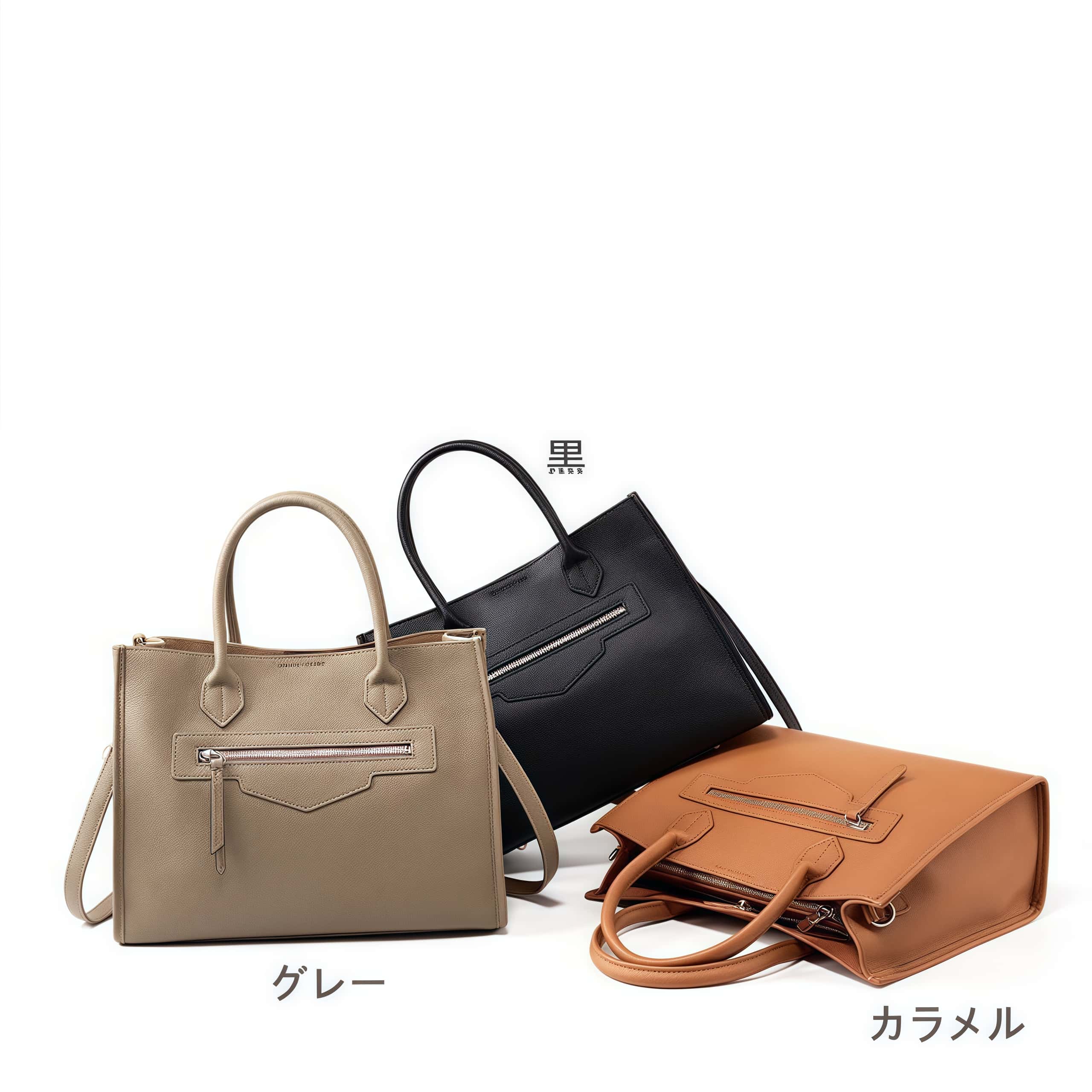 エレガント！グレー|黒|カラメル|3色•3WAY•天然の厚みのある柔らかい牛革ハンドバッグ•牛革肩掛けバッグ