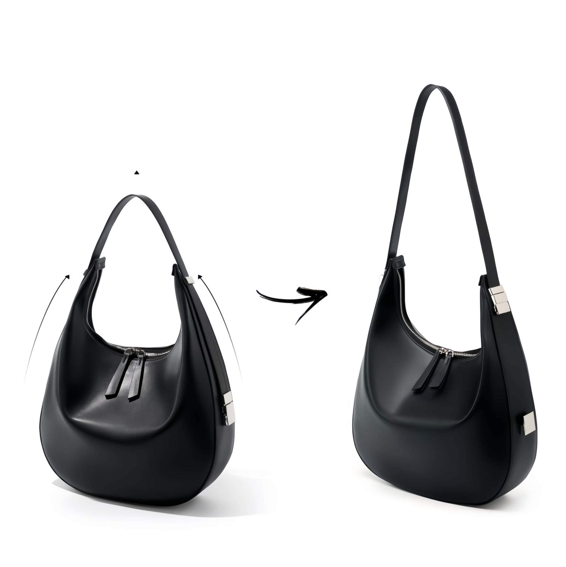 高級感たっぷり！•乳白|黒|2色•天然牛革トートバッグ •牛革シングルショルダーバッグ