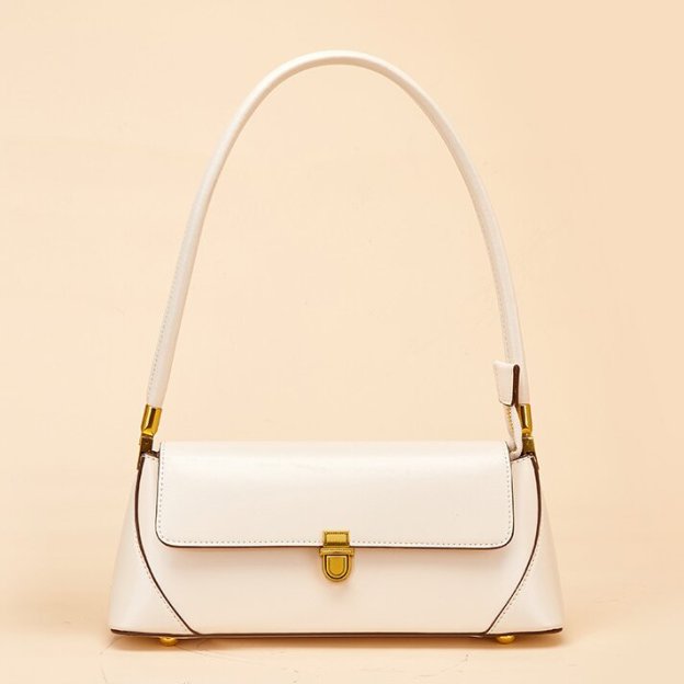 高級感 !|茶|黒|白|カーキ|4色|牛革ショルダーバッグ|牛革ハンドバッグ