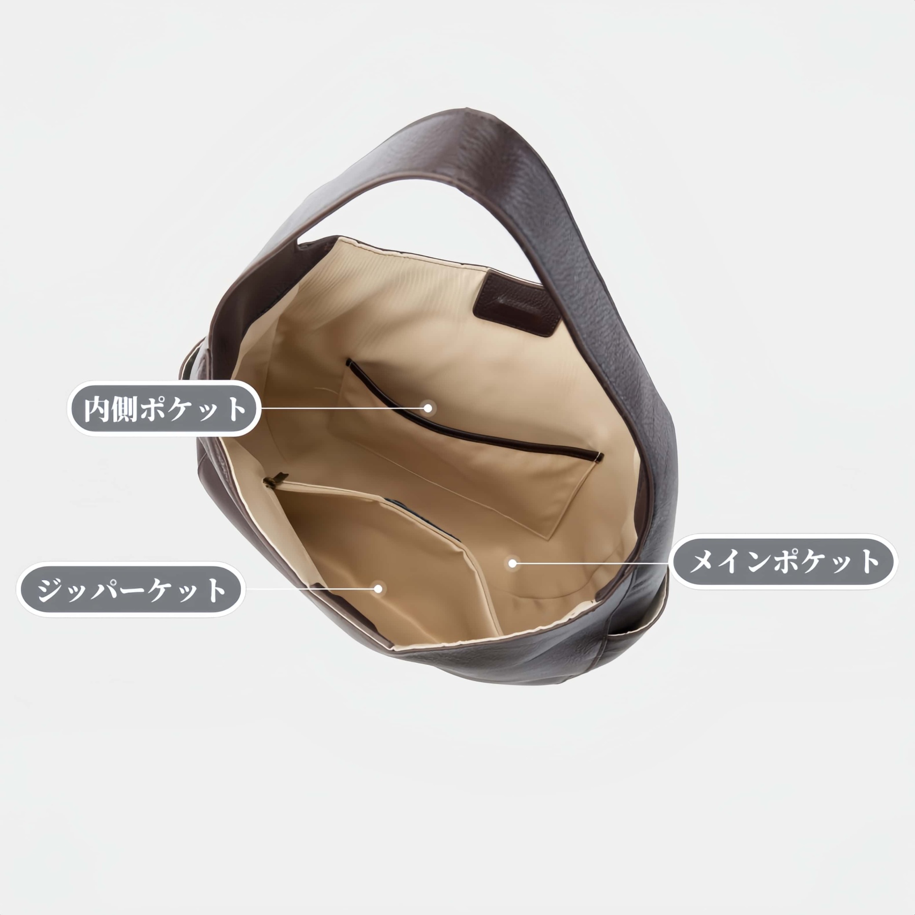 細部まで丁寧！|黒|コーヒー|2色|牛革ハンドバッグ |牛革トートバッグ