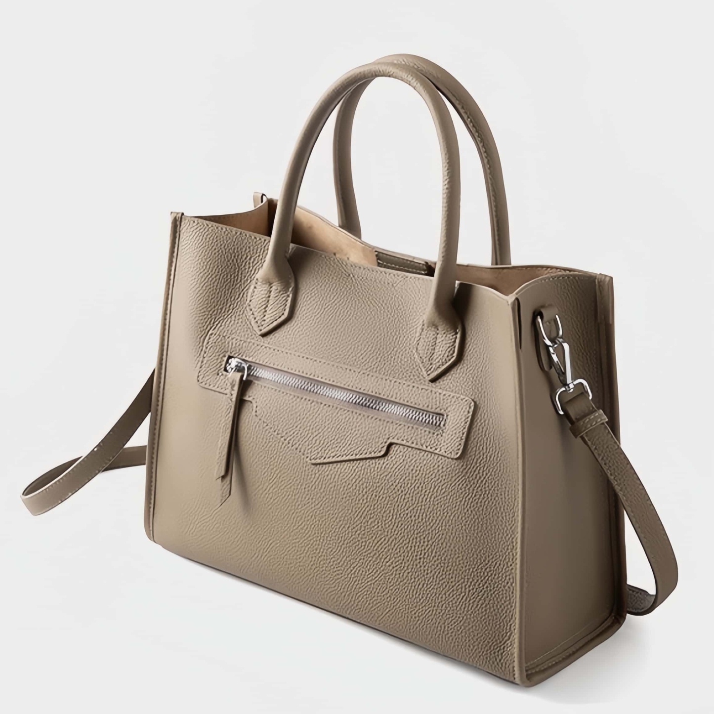 エレガント！グレー|黒|カラメル|3色•3WAY•天然の厚みのある柔らかい牛革ハンドバッグ•牛革肩掛けバッグ