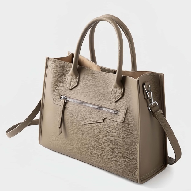 エレガント！グレー|黒|カラメル|3色•3WAY•天然の厚みのある柔らかい牛革ハンドバッグ•牛革肩掛けバッグ