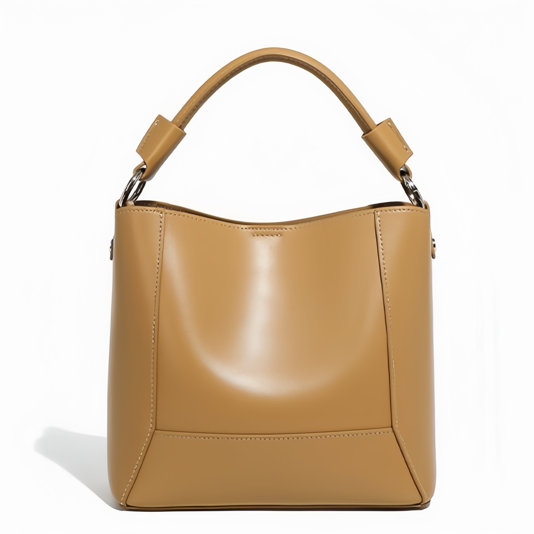 3WAY※One plus One-3WAY革新1+1※カーキ|黒|乳白|3色|牛革ハンドバッグ ※ 手持ちアウターバッグ+クロスボディインナーバッグ※