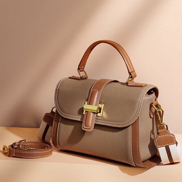 上質の魅力 ！|白|グレー|2色|牛革ハンドバッグ♥牛革ショルダーバッグ