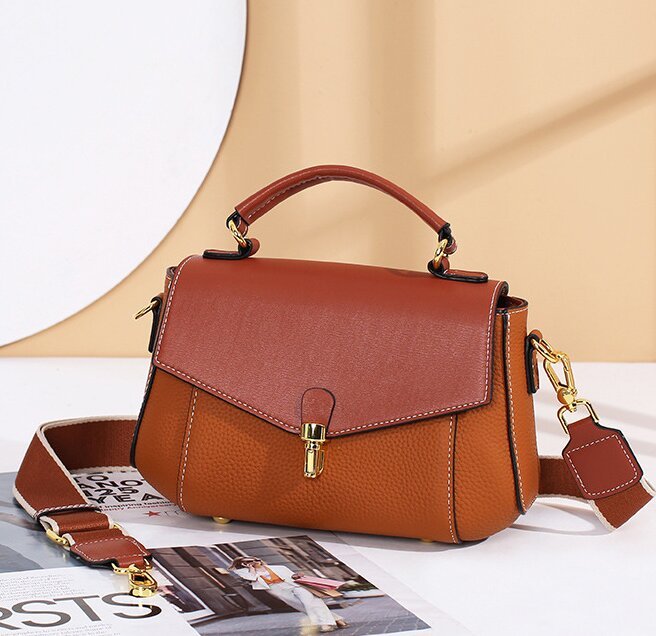 牛革斜め掛けバッグ|片肩バッグ|牛革ハンドバッグ|スーツに合わせる