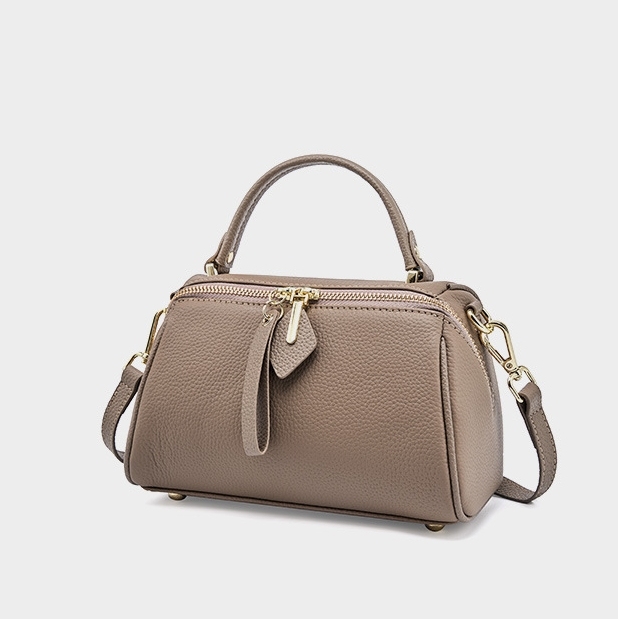 洗練されたエレガンス ！•グレー|黒|カラメル|3色•3WAY•天然牛革ハンドバッグ•牛革ショルダーバッグ