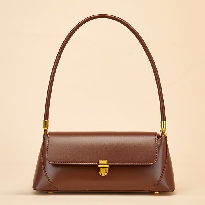 高級感 !|茶|黒|白|カーキ|4色|牛革ショルダーバッグ|牛革ハンドバッグ